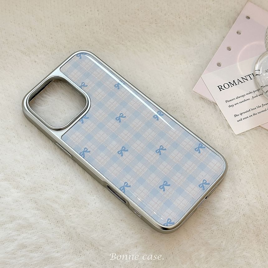 Case Plaid Phone Bow