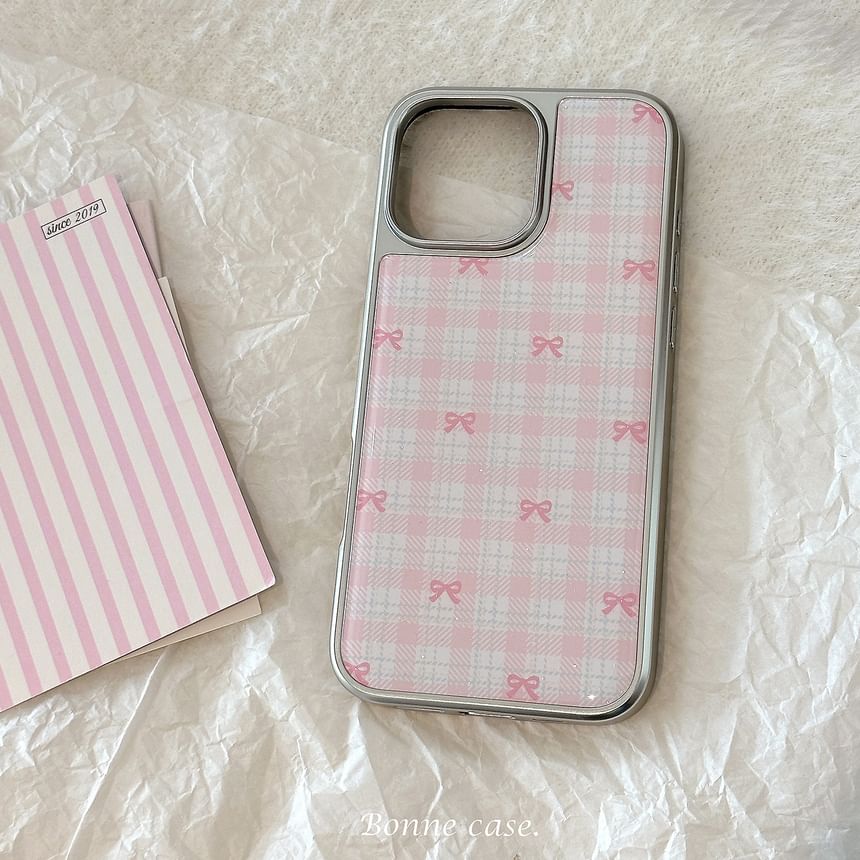 Case Plaid Phone Bow
