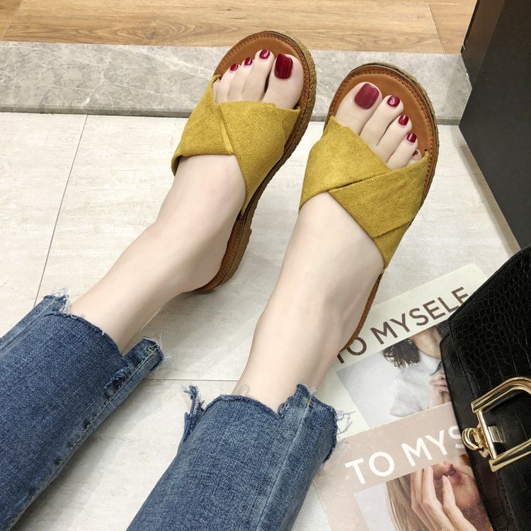 Criss Cross Slide Sandals