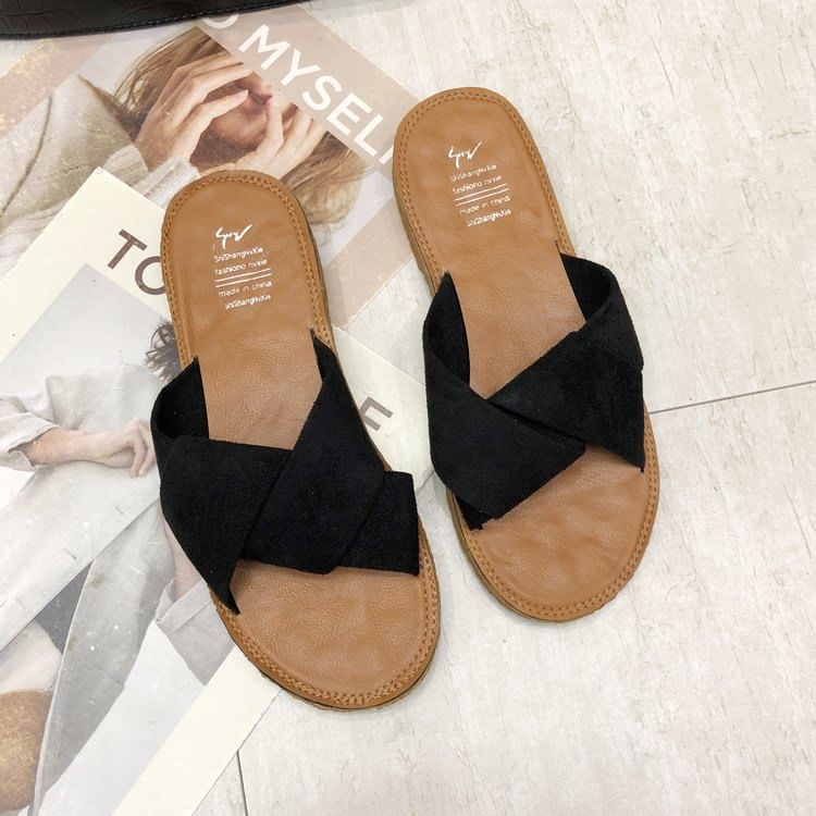 Criss Cross Slide Sandals