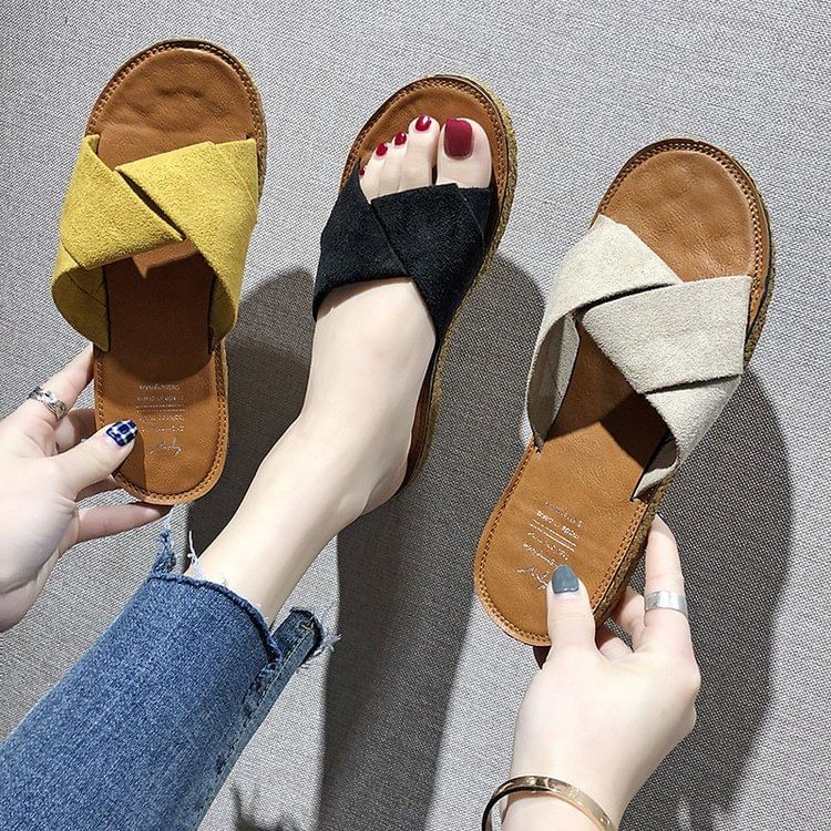 Criss Cross Slide Sandals