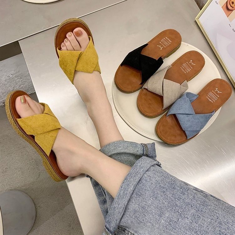Cross Sandals Criss Slide