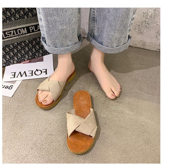 Cross Sandals Criss Slide