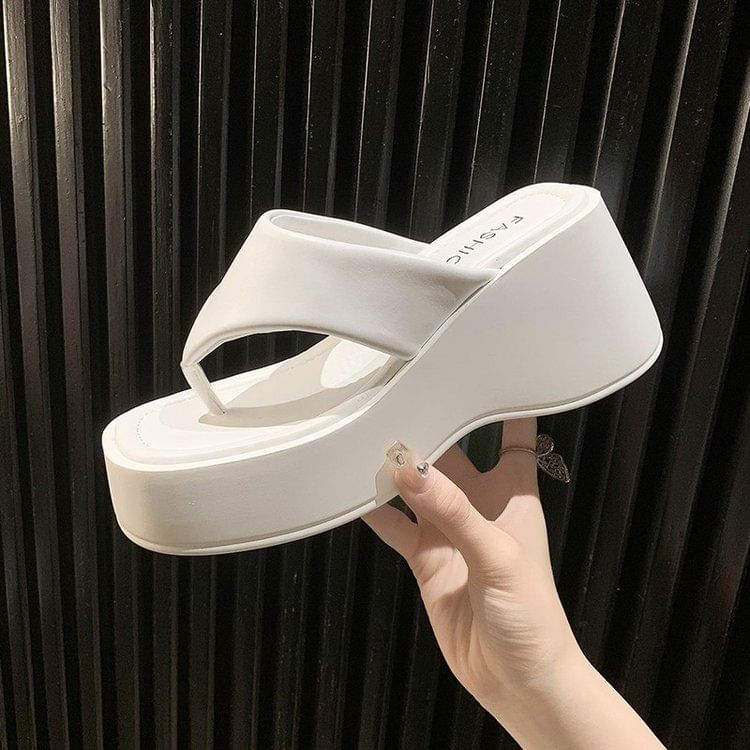 Wedge Flip-Flops Platform Heel
