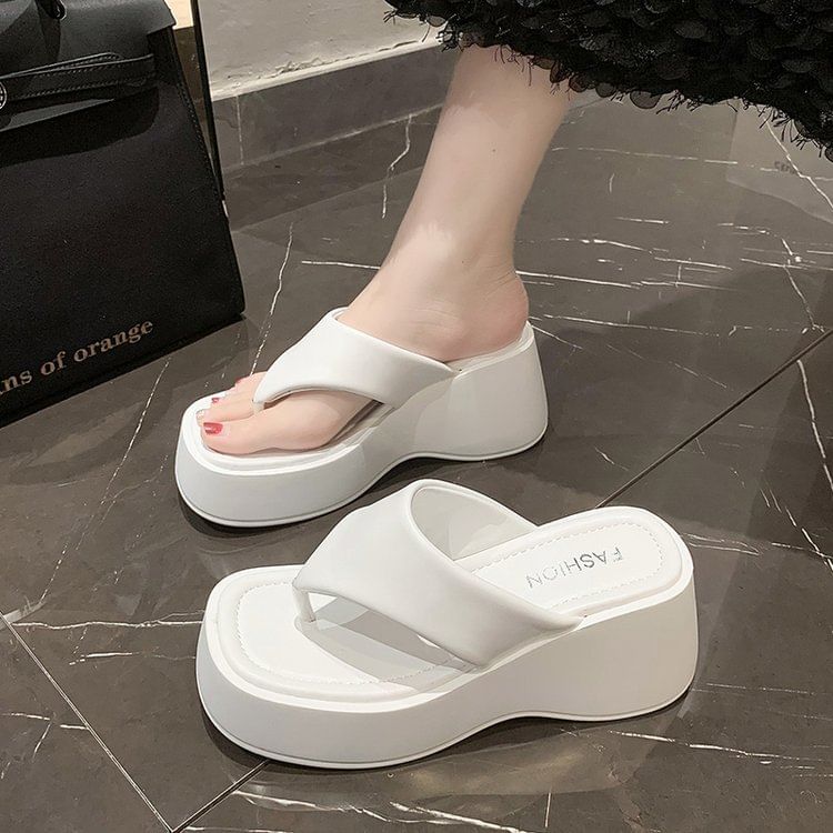 Wedge Flip-Flops Platform Heel