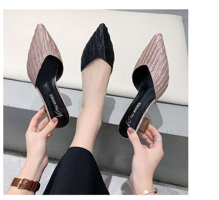 Mules Pointed Toe Kitten Heel