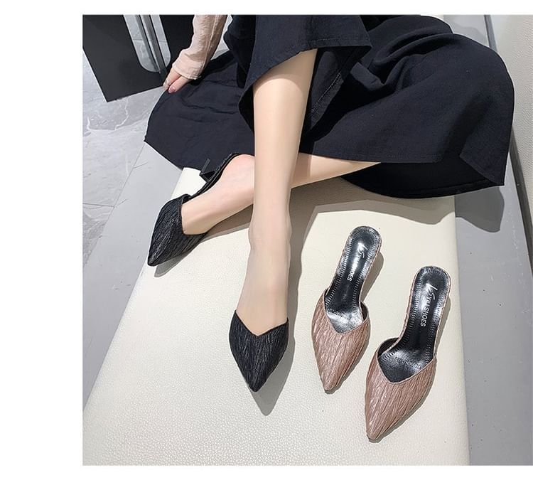 Mules Pointed Toe Kitten Heel