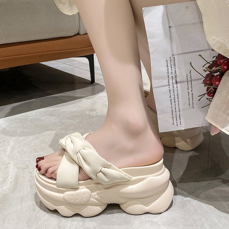 Platform Sandals Slide Cross Criss