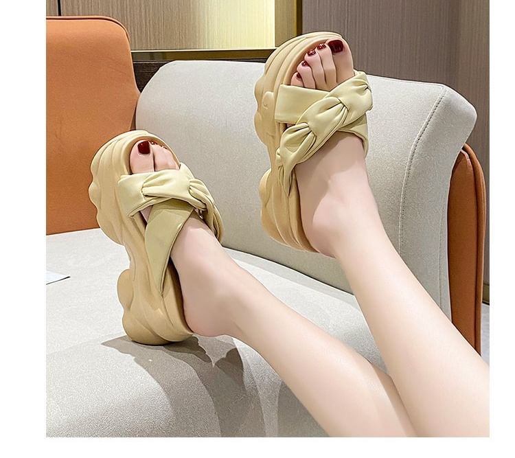 Platform Sandals Slide Cross Criss