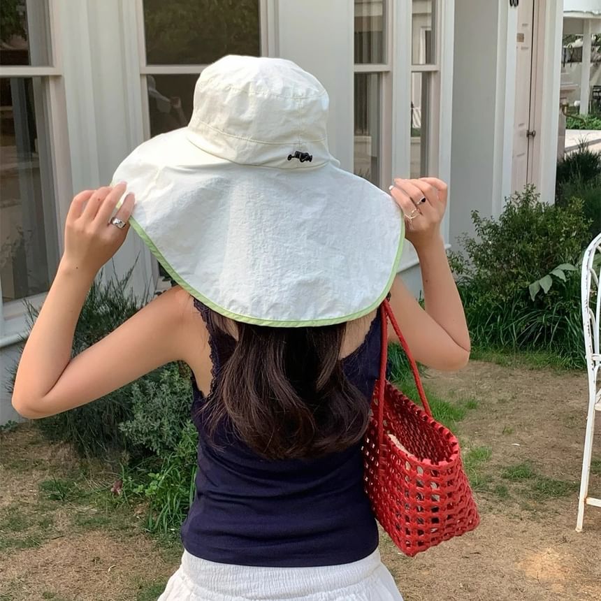 Bucket Plain Hiking Hat Contrast Trim