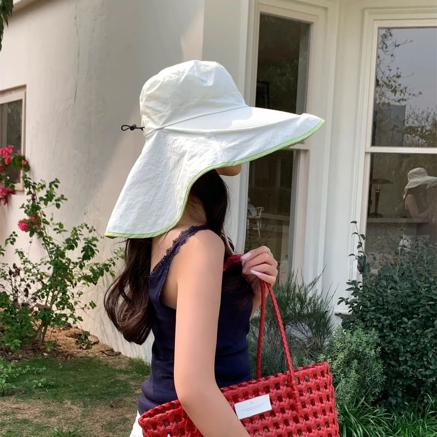 Bucket Plain Hiking Hat Contrast Trim