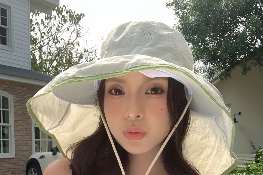 Bucket Plain Hiking Hat Contrast Trim