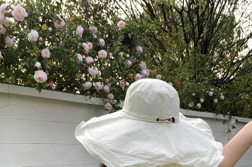 Hat Bucket Hiking Plain Ruffle