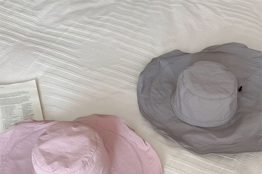 Hat Bucket Hiking Plain Ruffle