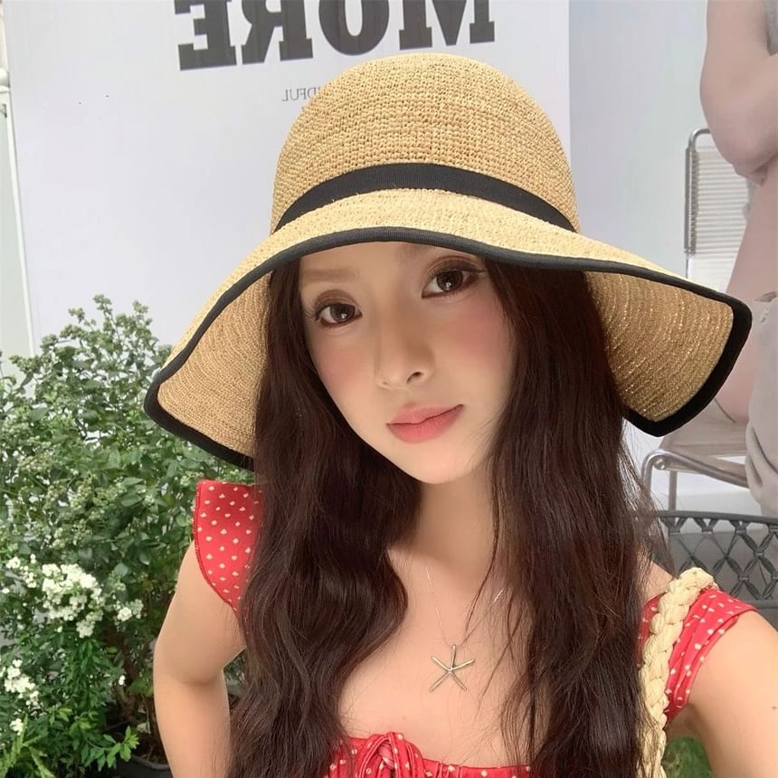 Tone Straw Cloche Two Hat