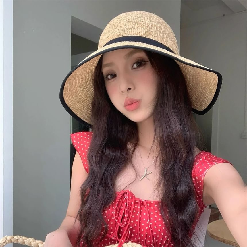 Tone Straw Cloche Two Hat