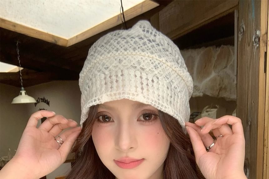 Lace Beanie Slouch