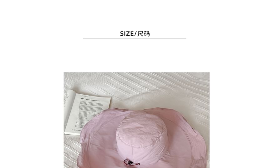 Hat Bucket Hiking Plain Ruffle