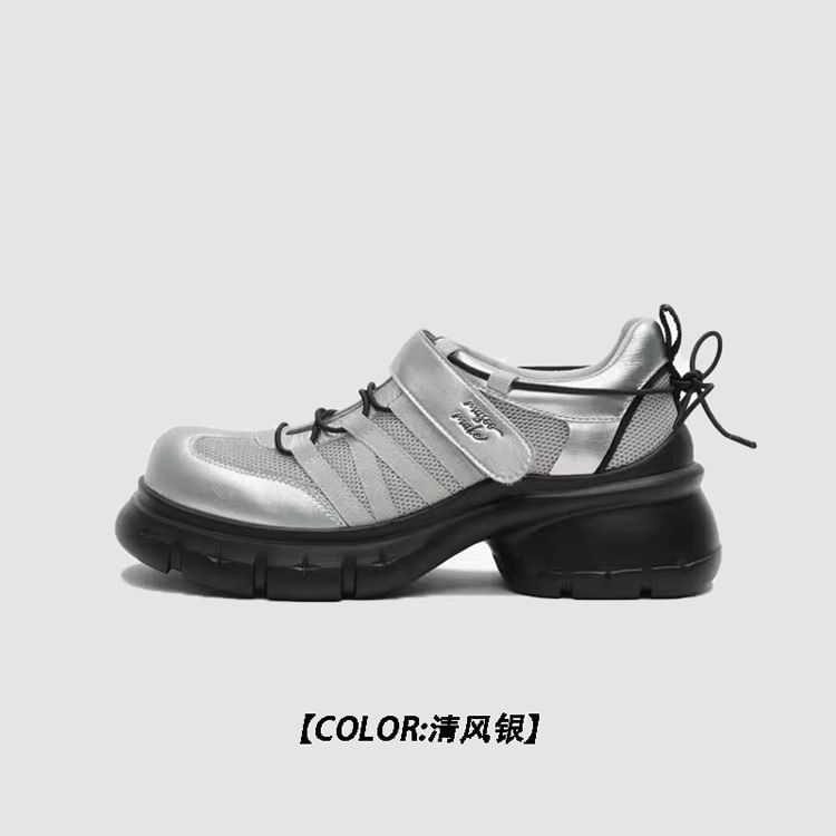 Platform Chunky Heel Lace-Up Shoes