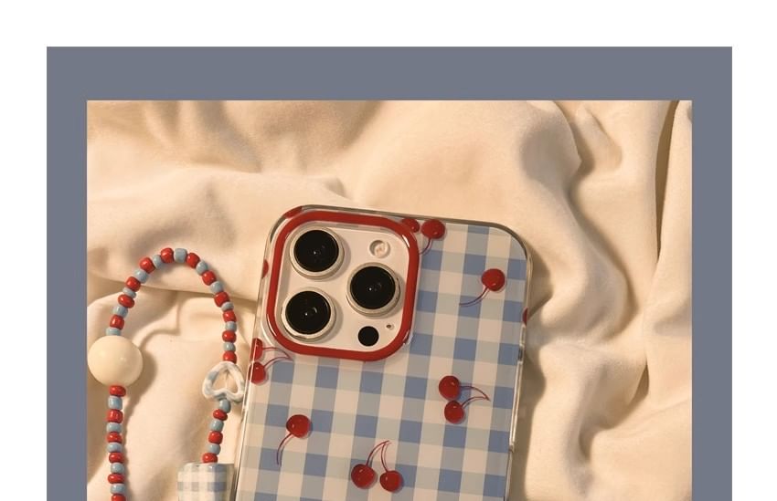 Case iPhone Print Beaded / Cherry Set Strap