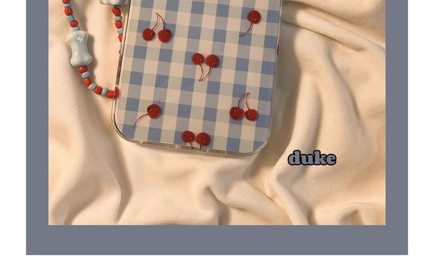 Case iPhone Print Beaded / Cherry Set Strap