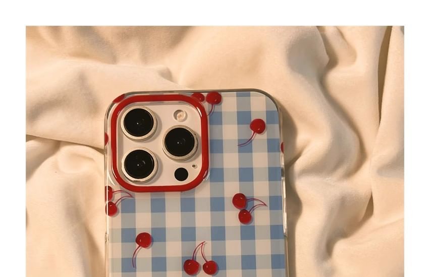 Case iPhone Print Beaded / Cherry Set Strap