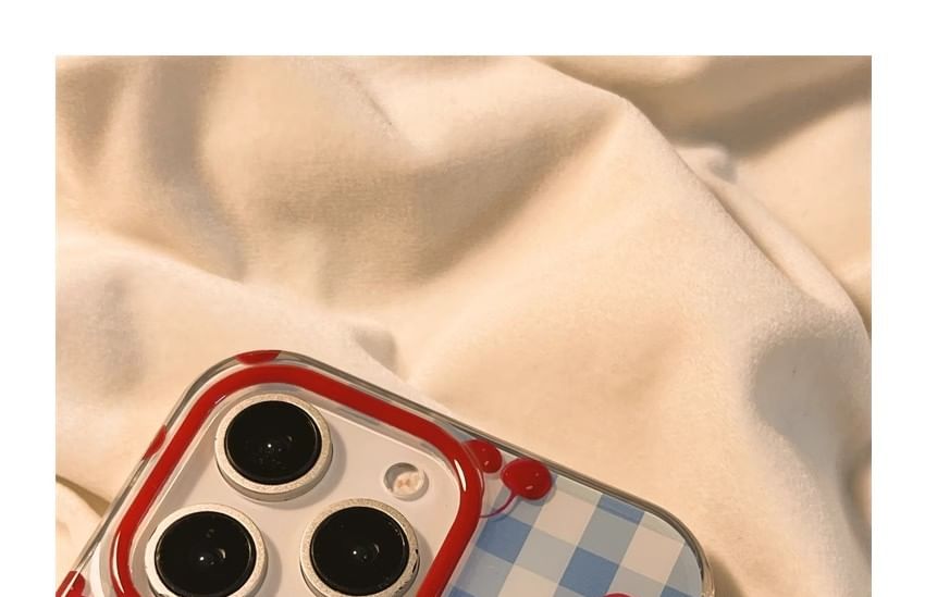 Case iPhone Print Beaded / Cherry Set Strap