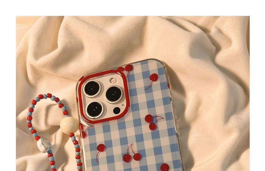 Case iPhone Print Beaded / Cherry Set Strap