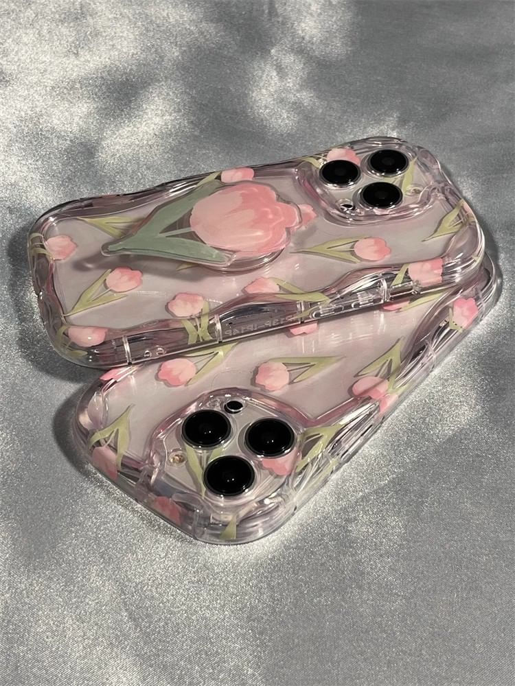 iPhone Floral / Stand Print Case Set