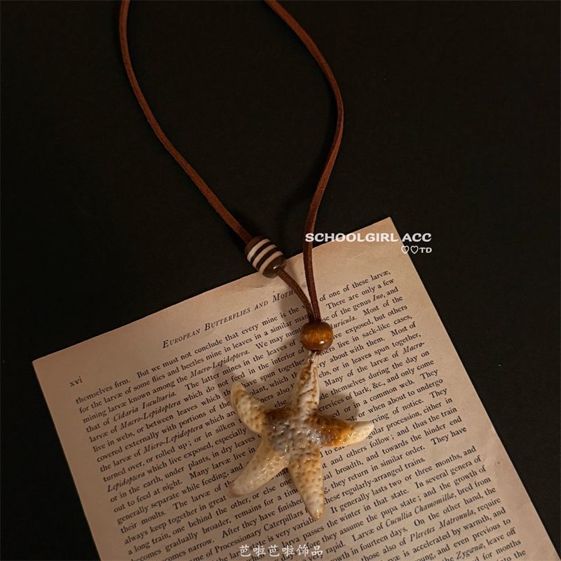 Bead Cord Starfish Necklace Pendant