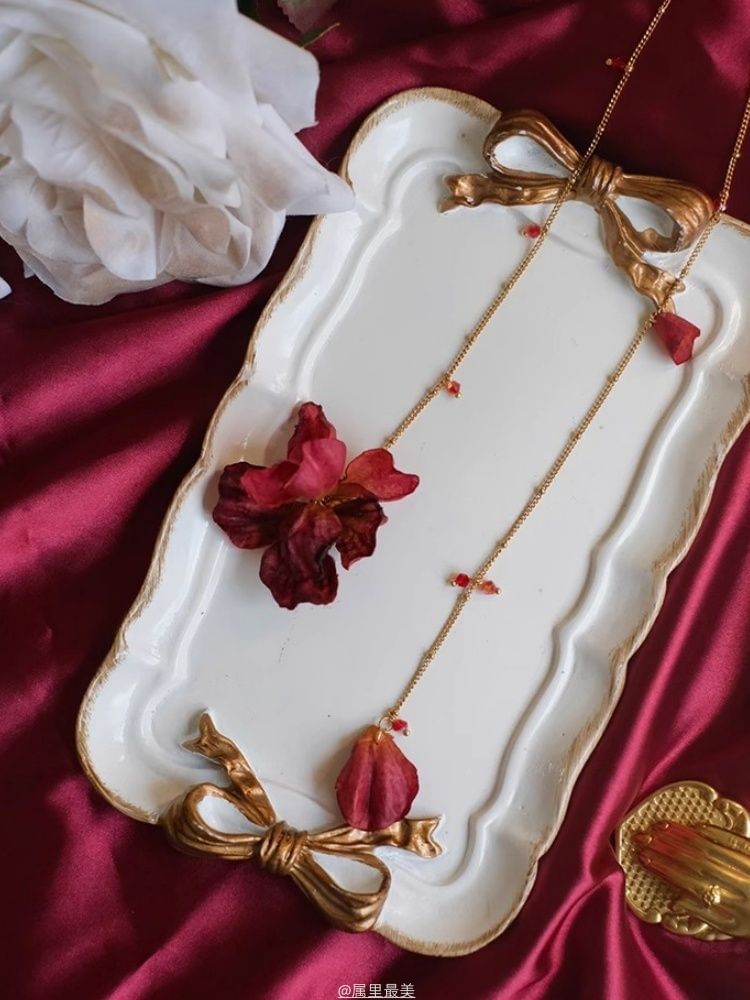 Lariat Necklace Alloy Petal