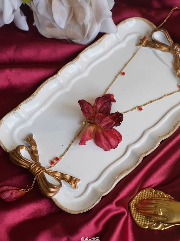 Lariat Necklace Alloy Petal