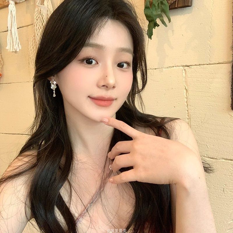 Floral Drop Alloy Earring Rhinestone