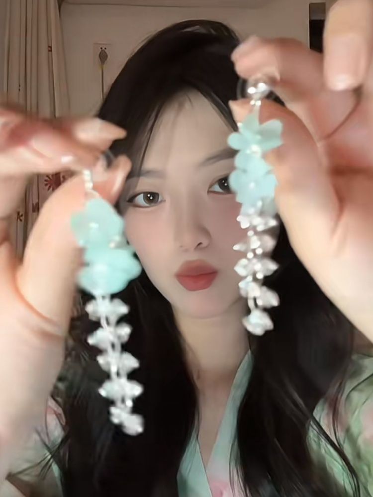 Alloy Dangle Earring Bead Floral