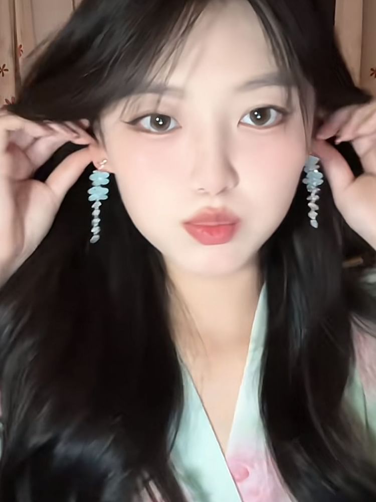 Alloy Dangle Earring Bead Floral