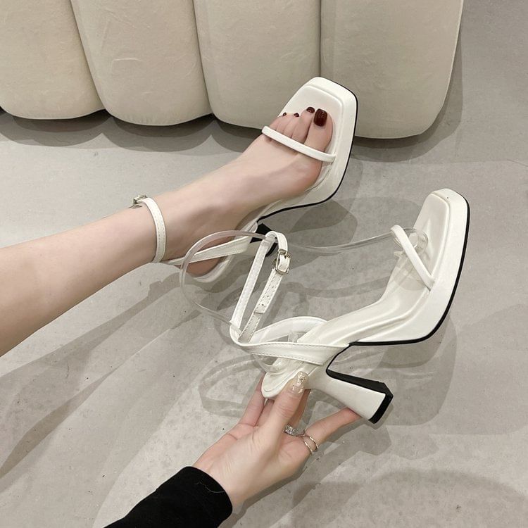 Ankle Heel Sandals Platform High Strap