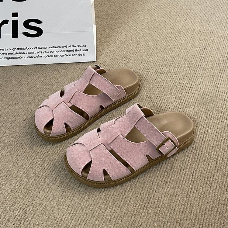 Woven Faux Suede Mules Platform