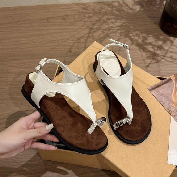 Loop Toe Wedge Sandals