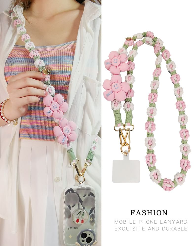 Lanyard with Flower Phone Pad