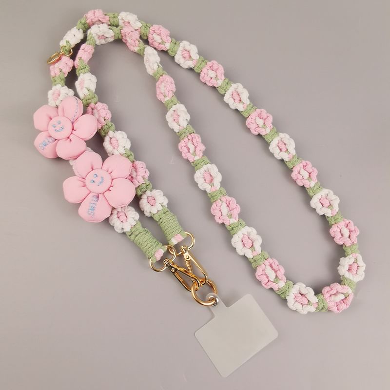 Lanyard with Flower Phone Pad