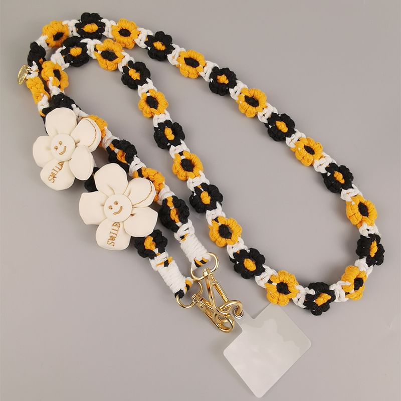 Flower with Pad Phone Lanyard