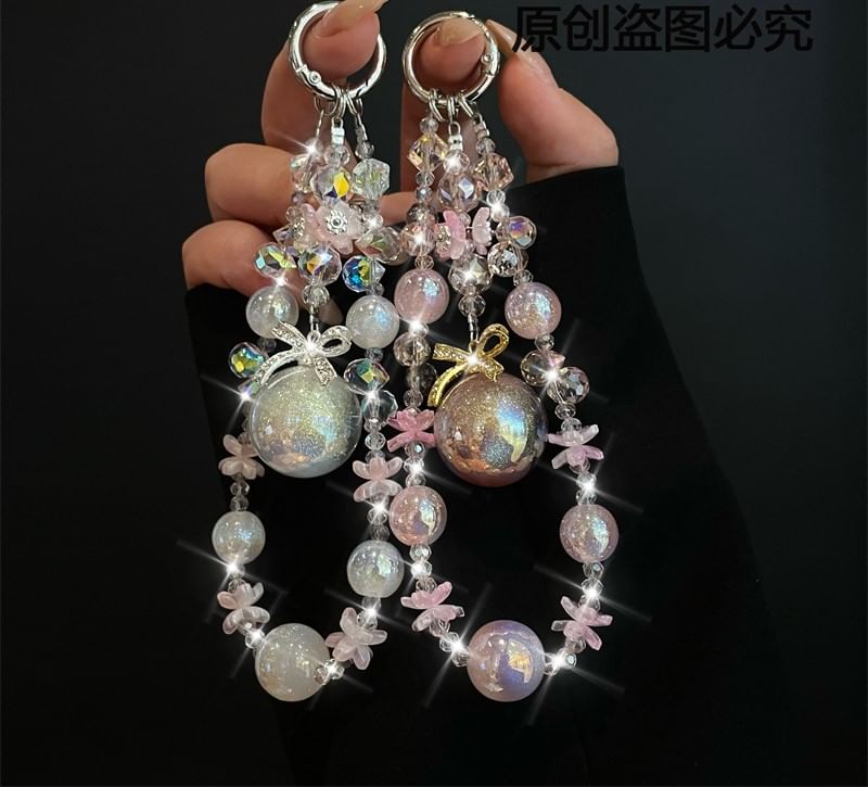 Lanyard with Pearl Pad Phone Faux