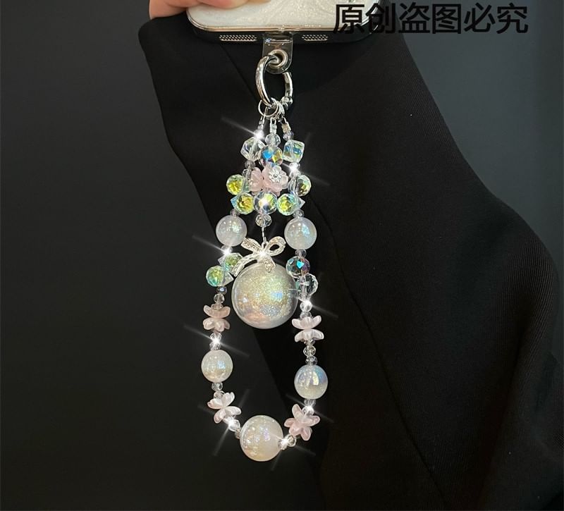 Lanyard with Faux Pad Phone Pearl