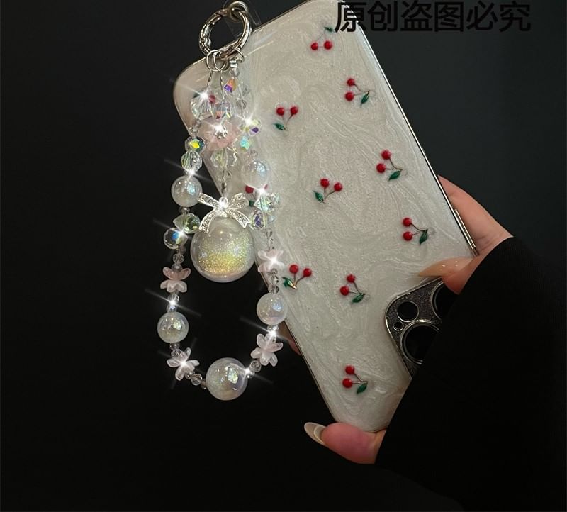Lanyard with Faux Pad Phone Pearl