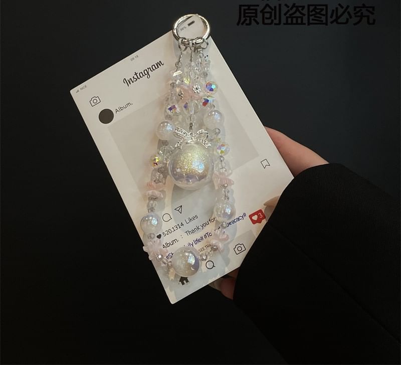 Lanyard with Pearl Pad Phone Faux