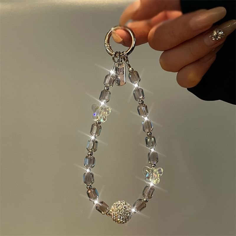 Beaded Lanyard Phone Butterfly