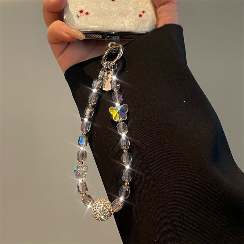 Beaded Lanyard Phone Butterfly