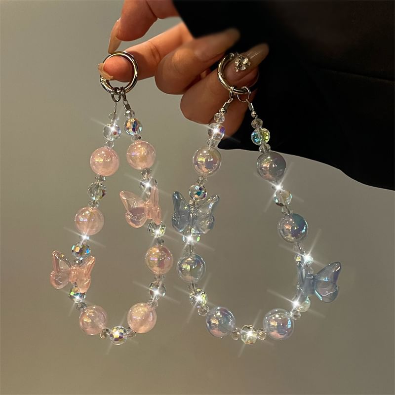 Butterfly Lanyard Phone Beaded