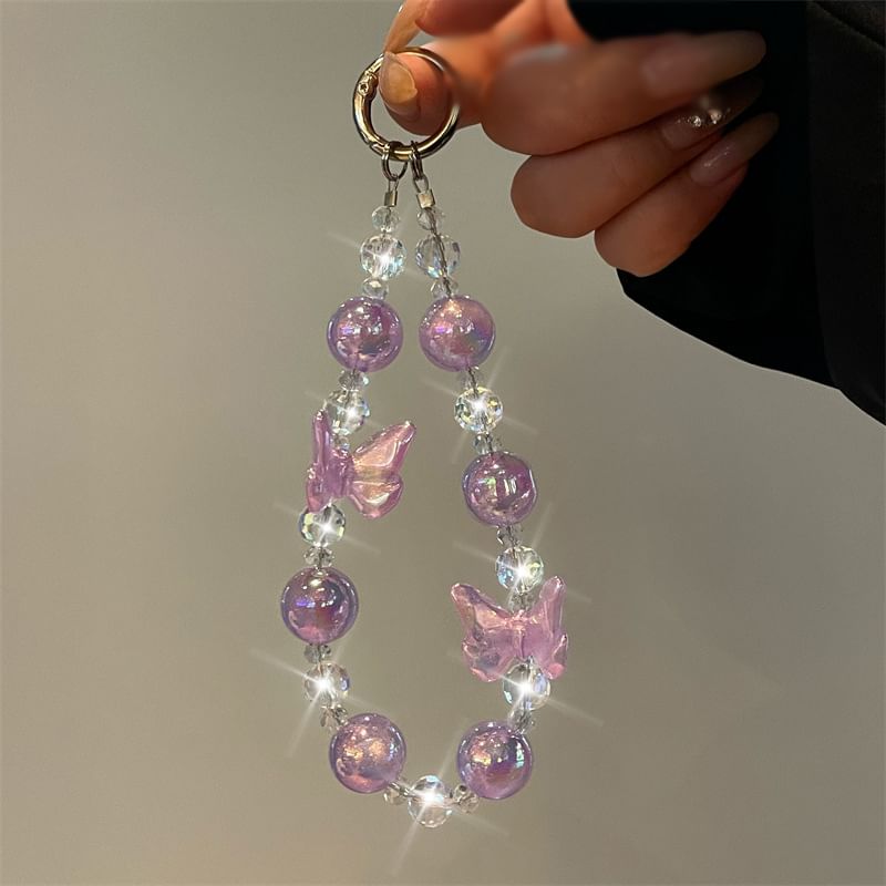 Butterfly Lanyard Phone Beaded