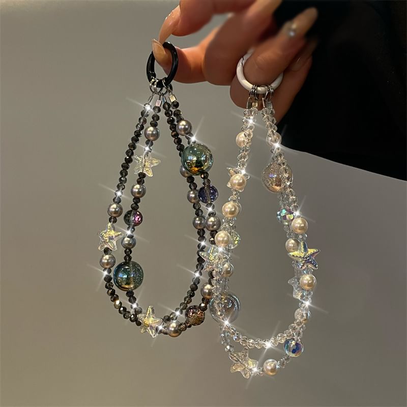 Faux Lanyard Star Pearl Phone